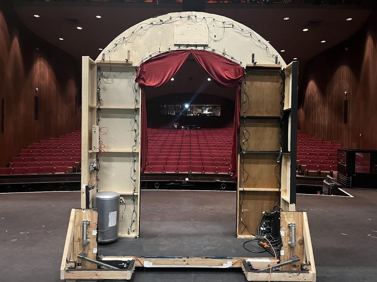 Back of Hot Box wagon. Wiring for practical lighting.